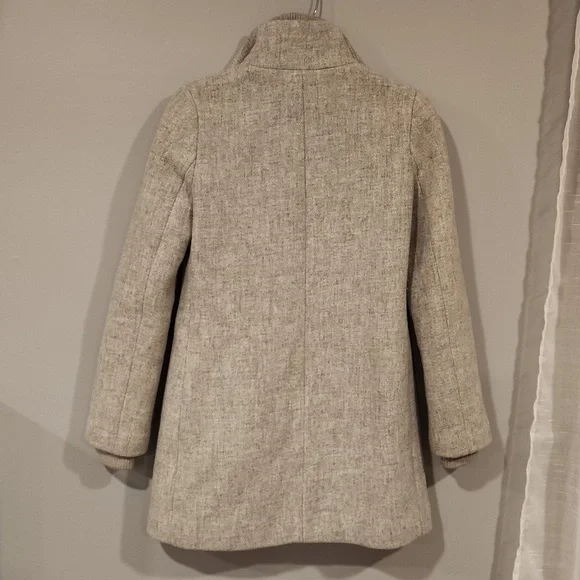 ⭕️ PRICE FIRM J. Crew Italian Stadium Cloth Wool Blend Gray Coat Size 00 - Picture 6 of 6
